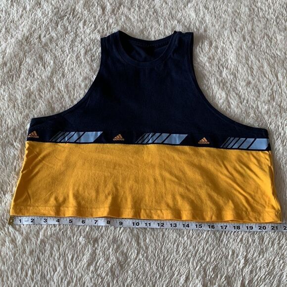 Adidas blue and yellow crop top tank large - Picture 9 of 16